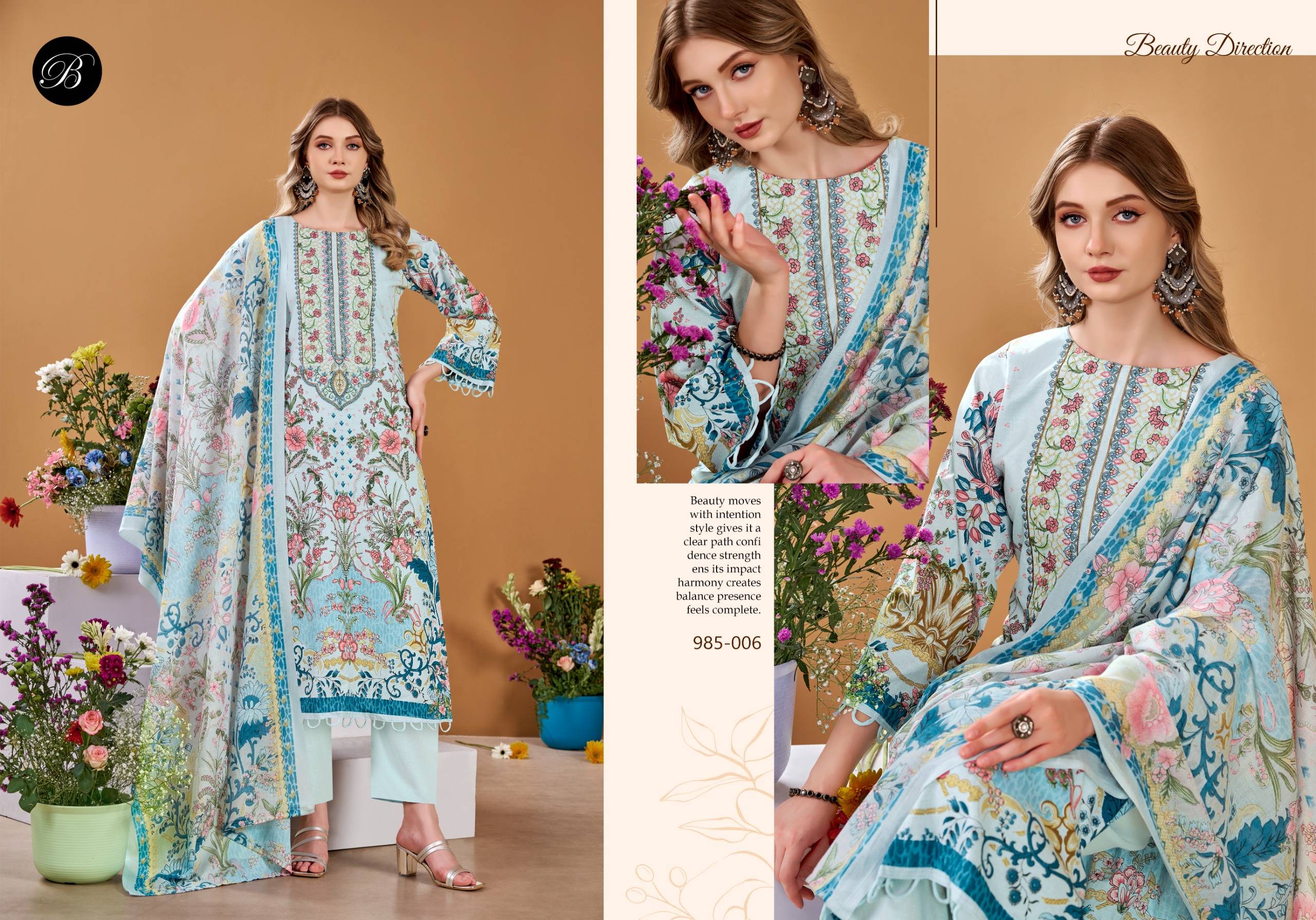 NAIRA VOL-145 by BelliZa DesigNer 985-001 TO 985-008 SERIES Pakistani Stylish Embroidered PURE COTTON COLLECTION At Wholesale Price